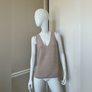 THE RESET R LABEL NEW! Beige 100% Wool Sleeveless Sweater Vest Sz S